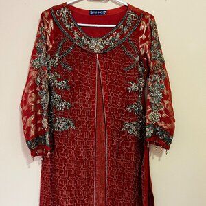 3 Piece Chiffon & Silk Formal Suit - Pakistani/Indian